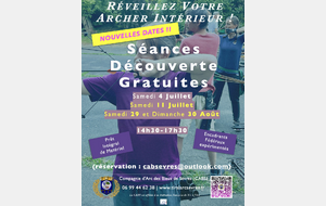 Nouvelles dates de Séances Découverte (sur réservation)