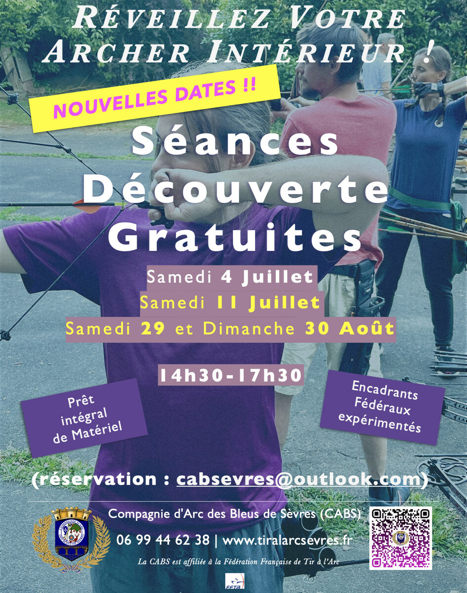 Séance Découverte gratuite (sur réservation : cabsevres@outlook.com)