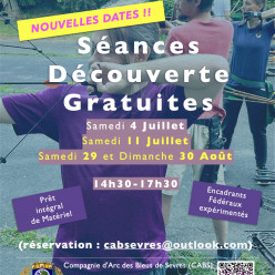 Séance Découverte gratuite (sur réservation : cabsevres@outlook.com)